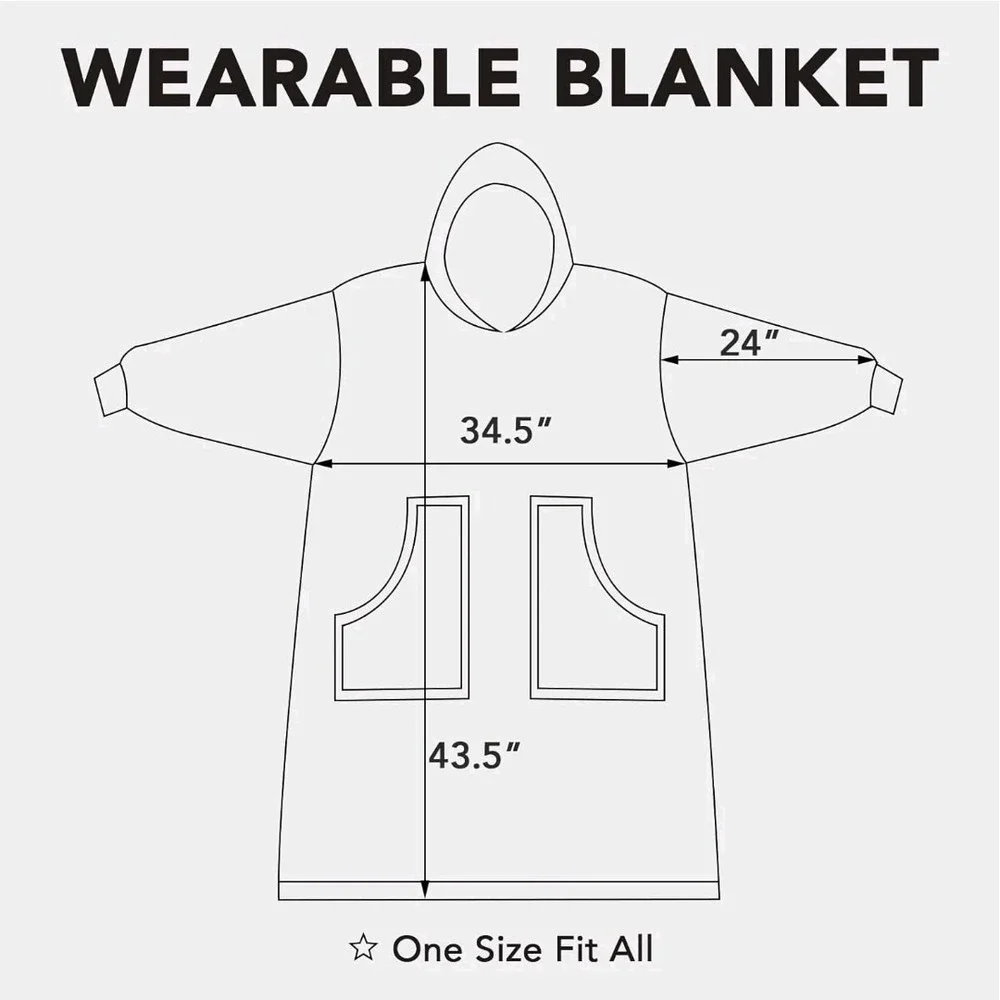 Christmas Oversized Flannel Wearable Blanket Hoodie for‎ Adults, One Size